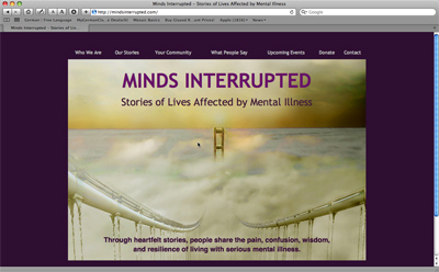 Minds Interrupted website screenshot